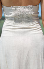 Palm Beach Linen Midi Dress - Oatmeal